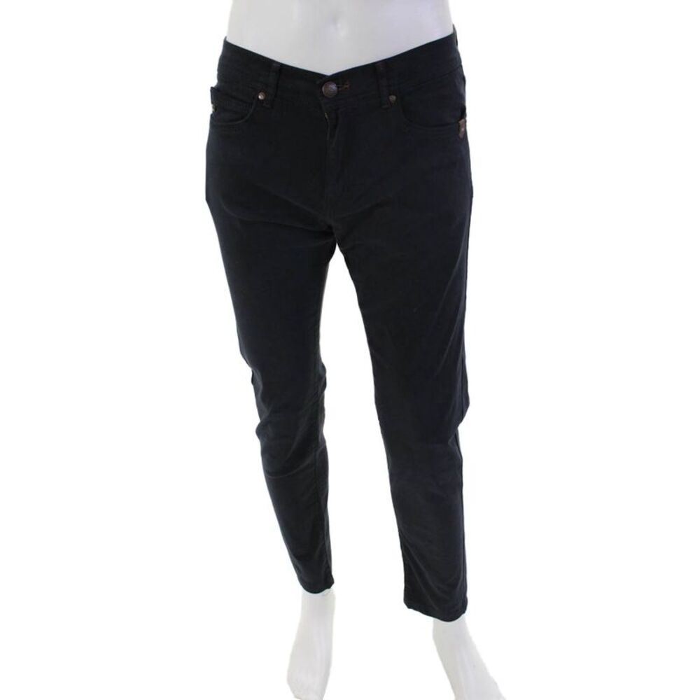 SAND Mens Slim Fit Super Stretch Slim Leg Pants Black Cotton Size 31/34